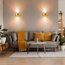 Luz de pared LED con sensor inteligente, lámpara de pared con sensor de movimiento interior, luz de pared LED inalámbrica, lámpara de pared, luz nocturna con batería, diseño adhesivo, giratoria, portátil, fácil de instalar, temperatura de color y brillo ajustables - Multicolor - Ver 3