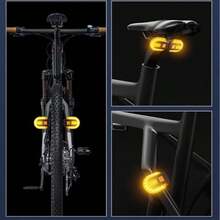 Lanterna traseira para bicicleta com controle remoto, recarregável e à prova d'água - Branco - Visão 6