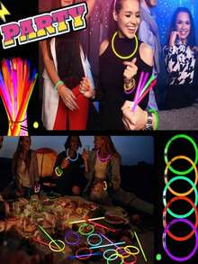 100 pezzi di bacchette fluorescenti multicolore migliorate, bacchette fluorescenti per feste, bacchette ausiliarie di alta qualità super, bacchette colorate per matrimoni, durata continua di 8-12 ore, adatte per ricevimenti, concerti, bar, discoteche, feste con luci (la quantità è di bacchette fluorescenti + porta di connessione)