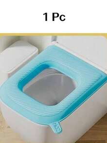 1pc Waterproof Warm Toilet Seat Cover, Bathroom Accessories, Universal Toilet Bowl Lid, Portable Home Use For Winter - Multicolor - View 19