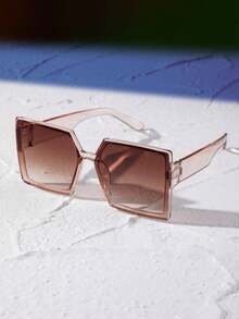 1 Stück Damen Quadratische Oversized Design Modebrillen für Augenschutz, Musikfestivals, Outdoor, Reisen und den Alltag - Verschiedenfarbig - Übersicht 3