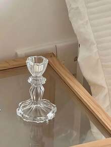 1 件/套人造透明玻璃四季通用烛台，彩色多形状玻璃烛台，适用于户外庭院装饰、办公桌面装饰、香薰蜡烛杯、烛光晚餐、房间氛围、婚礼、万圣节、派对、婚礼、家庭聚会、聚会、告白和餐桌装饰 - 無色 - 查看 22