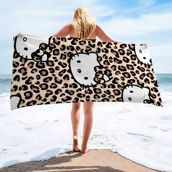 Sanrio 1pc Katy Cat Extra Large Beach Towel - Super Absorbent, Quick Dry And Soft - Ideal For Pool, Swimming, Bathing, Travel And Camping Use