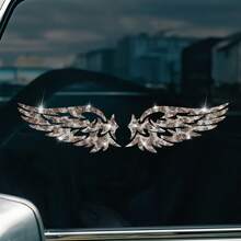 2pcs Sparkling Angel Wings Rearview Mirror Stickers - Durable, Waterproof, And Easy-To-Apply Decorative Accessories For Cars, Motorcycles, Laptops, And More - Add A Touch Of Cute Your Vehicle Or Device