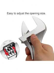 A 200mm To 300mm Adjustable Two-Tone Shank Wrench - Hardware Tools - Multi-Functional Adjustable Wrench - Assembly/Disassembly Tool Set - Multiple Sizes, High Strength, Wear-Resistant, Smooth Operation - Made Of High-Quality Carbon Steel, Manual Operation, For Heavy-Duty Work. - Orange - View 2