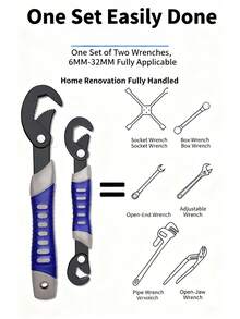 1pc Adjustable Wrench, Multi-Function Open-End Wrench, One Wrench Replaces Many, Labor-Saving Wrench - Multicolor - View 7