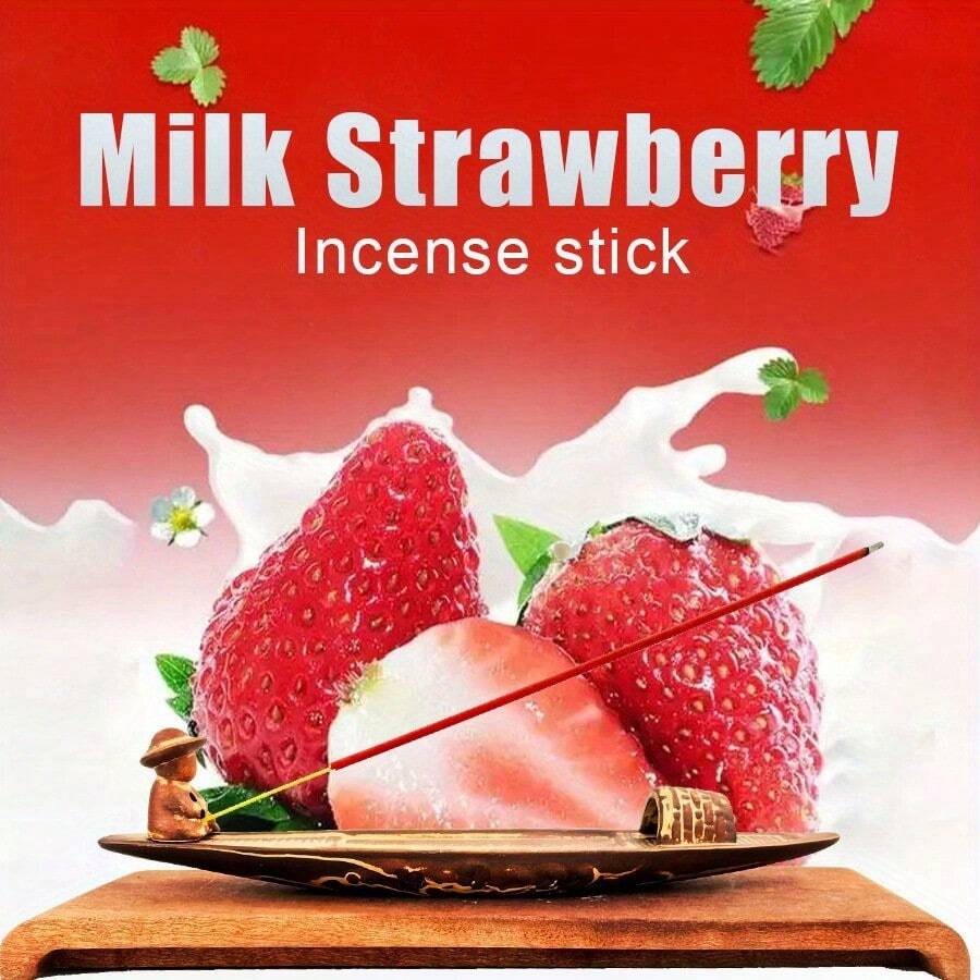 55/175 Pcs Strawberry Scented Incense Sticks - 8.66 Inch Natural Air Purifying Aromatherapy | Yoga Meditation Home Office Odor Eliminator | Long Lasting Smokeless, Holiday Gift - Strawberry - View 1