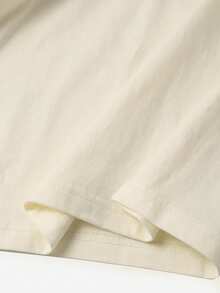 女士休闲圆领短袖刺绣高地牛T恤，复古风格，咖啡色 - 淺杏色 - 查看 5