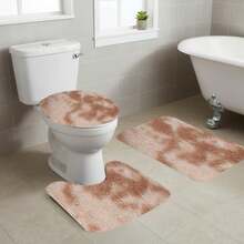 3Pcs Mixed Color Bathroom Rugs Set, Multi Purpose Modern Style Bath Mats Set - Comfortable SoftToilet Carpet, Non-Slip, Fast Absorbent, Machine Washable, Perfect For Bedroom Decor, Tub, Toilet Floor, Shower Room - Màu Khaki - Xem 5