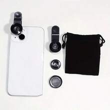 3-In-1 Phone Camera Lens: 180° Fisheye + Wide Angle + Macro Clip-On Lens, Aluminum Alloy Material, Suitable For Smartphone Photography, Selfie And Video Recording, Outdoor Adventure Gear | Multi-Functional Lens | Sturdy And Durable Structure, Random Color Delivery, Please Refer To The Actual Item. - Multicolor - View 4