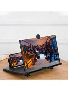 1pc Portable Phone Screen Magnifier Stand - Easily Turns Your Phone Into A Tablet, Hands-Free Design, Eye-Care, Foldable And Compact - Multicolor - View 3