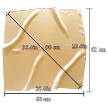Lastclream Chiffon Square Neck Scarves For Women Handkerchief Retro Satin Ribbon Scarf For Hair Wrapping 23.6inch 26inch,23.6inchRibbon-Khaki - 23.6吋絲帶-卡其色 - 查看 5