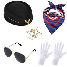 涤纶飞机主题派对服装配饰套装,适合化装舞会、派对、日常穿着、万圣节、圣诞节、角色扮演、节日派对等场合。 - 彩色 - 查看 13