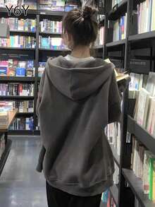 Y6Y 2025 New Autumn Casual Zip-Up Hoodie Jacket For Women - Dark Grey - View 2