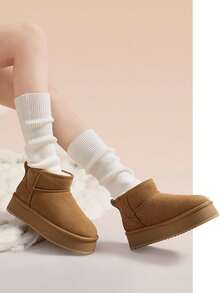 CAMEL CROWN New Winter Outdoor Women's Shoes, Fleece-Lined Warm Cotton Shoes, Thick-Soled Loaf Shoes, Boots, Fashionable Snow Boots. - Camel - View 2