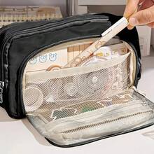 Large Capacity Pencil Cute Multi-Layer Pencil Case Bag Large Capacity Pencil Case Bag Student Durable Stationery Storage Bag - Hộp bút chì màu hồng - Xem 2