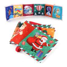 婴儿黑白布书，圣诞风格布书，蝴蝶布书，婴儿床挂书，可提升宝宝认知能力，婴儿益智布书 - 彩色 - 查看 6