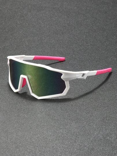 1PC Men Classic Oversized Plastic Frame One-Piece Fashion Sports Glasses Protect Eyes For Outdoor Cycling Daily Life Accessories