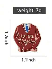 1pc Motivational Quote Enamel Brooch Red Brooch Cool Badge Fashion Accessory Stylish Jewelry Eye-Catching Badge Design, Fashion Jewelry Complements Any Outfit, Empowering Positive Quotes, Perfect For Christmas Gifts Or Personal Use With Style. - Red - View 2