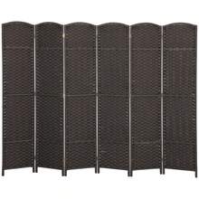 HOMCOM 6-Piece Room Divider, Foldable Privacy Screen, Privacy Wall For Living Room, Bedroom, Home Office, Brown - 1 - View 7