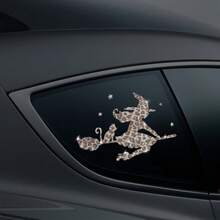 Glitter Witch Cat Broom Halloween Sticker - Glitter Vinyl Car Decoration, Easy To Apply & Disposable! - one-size - View 7