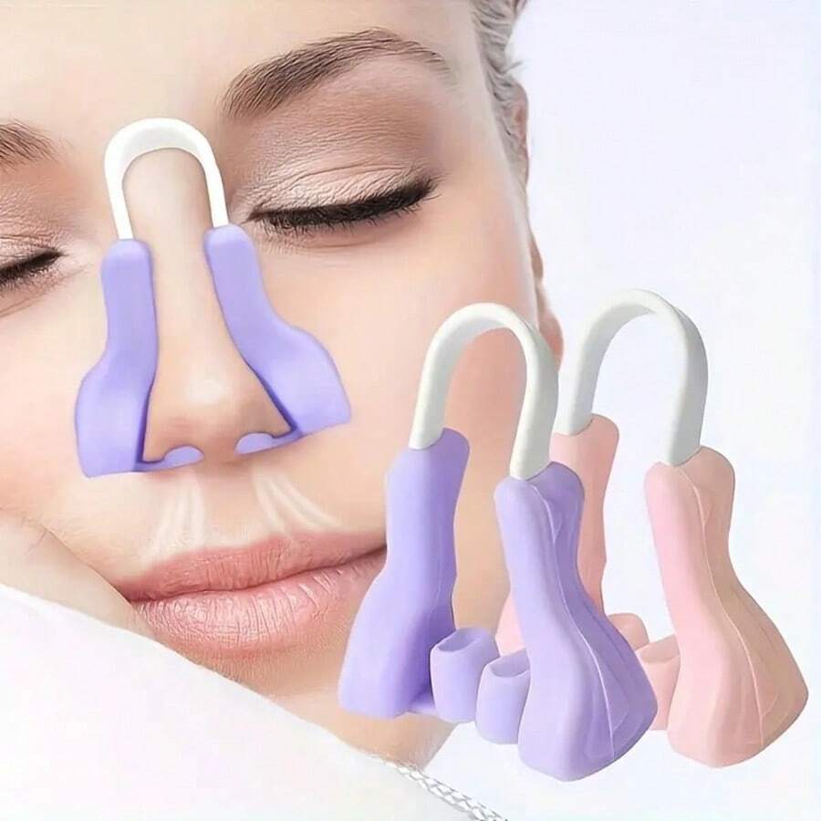 1/2pcs Silicone Nose Shaper - Fragrance-Free, Manual Nose Bridge Lifter, Non-Electric Nose Corrector, Painless Nose Modifier, Beauty Tool, Facial Exercise Device - Multicolor - View 1