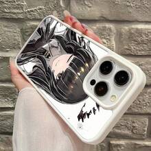 Funda de teléfono con patrón de chica anime para iPhone 16, borde esmerilado, 15PLUS Premium, 12PROMAX, funda de carga inalámbrica magnética linda 16PRO, funda de teléfono 13MINI, estética 11PROMAX, 13PRO anti-caída, 12 fundas transparentes, 11 a prueba de golpes XSMAX/16PLUS/16PROMAX/16/13/12PRO/15PROMAX/14PLUS/14/11PRO/15PRO/XS/15/12MINI/14PRO/XR/14PROMAX/13PROMAX - Blanco - Ver 13