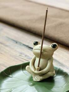 1 buc Mini broască rășină arzător de tămâie suport, drăguț broască animal figurină, decor ornament pentru casă, potrivit pentru decorarea camerei de zi și a dormitorului, un frumos suport pentru bețișoare de tămâie și accesoriu de decor pentru casă.