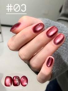 MISS SHAKA 10毫升秋冬美甲氛围玫瑰粉红紫玻璃珠猫眼凝胶指甲油美甲沙龙流行美白美甲用品圣诞美甲 - 彩色 - 查看 14