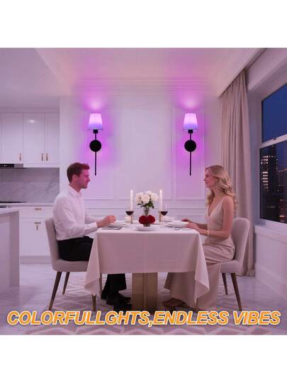 1/ Rechargeable Wand Lights Remote(Includes RGB Verlichting Bulb) Bedside Lamp, Ceiling Light, Fairy Lights, ative Lamps, Night Light– 15 Dimmable Sconces Bedroom, Living Room, Hallway, Bathroom, Kitchen, Closet Lighting, ations Home Ceilin(1800mAh) view 6