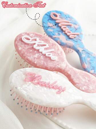 1pc Personalized Name Engraved Anti-Static Hair Brush, Portable Hair Comb, Wedding Gift, Bridesmaid Gift, Customized Name Hair Brush, Personalized Gift, Birthday Gift, Party Favor, Anniversary Gift, Unique Valentine's Day Small GiftChristmas Beauty Accessories