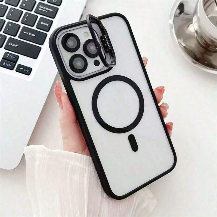 透明でシンプルなレンズホルダーデザイン、マグネット充電対応のMagSafe電話ケース、Apple 17、Ip17pro、Air、16promax、Iphone15、17pro、13pro、16plus、16pro、15promax、Ip15、15pro、14pm、14pro、13、12proに適しています。 落下防止保護カバー、フルカバー。 - グレー - チェックする 1