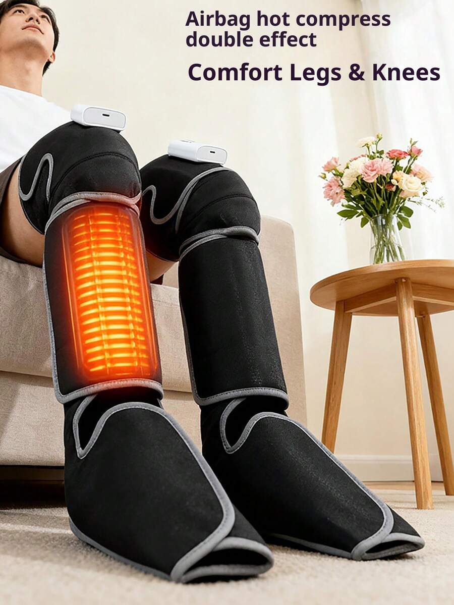Rechargeable Calf Massager, Wireless Electric Constant Temperature Foot Warmer, Air Pressure Leg Massager, Multi-Function Leg Massager With Knee Heating, Air Pressure Leg Circulation Massager