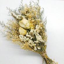 1 Bouquet Mixed Flowers Including Baby's Breath, Eucalyptus, Roses, Natural Plant Flower Bouquet For Vase, Wedding, Bridal Bouquet, Home/Office Decor, Party - Yellow - View 5