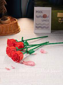 3996片装小熊花束造型积木，DIY浪漫拼装玩具，收藏模型，家居装饰，生日礼物，情人节礼物，单件装房间装饰 - 彩色 - 查看 4