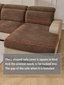 1pc Thick Warm Jacquard Soft Velvet Anti-Slip Sofa Seat Cushion Cover, Style Soft & Skin-Friendly Pet-Proof Elastic Sofa Slipcover, Autumn/Winter Anti-Scratch Sofa Skirt Fit For L-Shaped Combination Sofa And 1/2/3/4 Seat Sofa (Sold Individually) - Coffee Brown - View 10