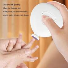 1 Piece 6-Grinding-Head Electric Nail File – Quiet Operation + Multi-Speed Adjustable, Precise Grinding + Non-Damaging To Nails, Suitable For Baby & Toddler Families / Baby Nail Care / Travel Nail Grooming - 白色 - 查看 5