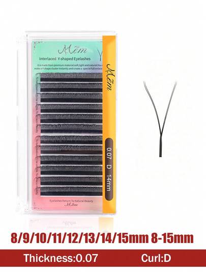 1 pieza Pestañas postizas 3D de rizos C D 0.07 YY, de alta calidad, suaves y naturales, con técnica de compresión de capas de malla, adecuadas para maquillaje profesional, empaque aleatorio