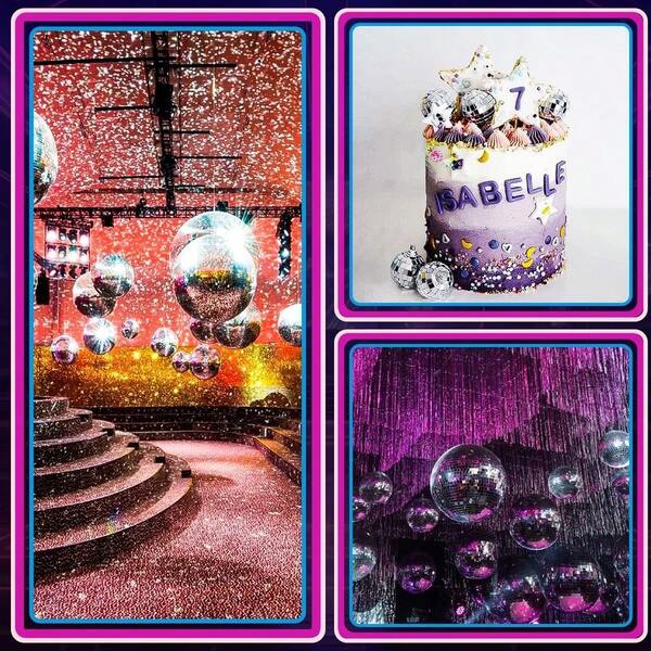 17 Pcs Mirror Disco Ball Ornament Reflective Hanging Disco Ball Decor Red Disco Ball Decorations For Christmas Tre...