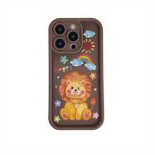 Funda de teléfono con patrón de león de dibujos animados para iPhone 16, diseño único de cobertura total para XR, protección de lente, XSMAX, linda 15PROMAX, estética 16PRO, TPU grueso 11PROMAX, hombres XS, sensación suave 13PROMAX, mujeres 16 parejas, fundas de teléfono 16PROMAX, 14 negro, 14PRO a prueba de golpes y anticaída, 14PROMAX/15PLUS/12MINI/14PLUS/16PLUS/12/13/11/13MINI/15/15PRO/12PROMAX/12PRO/11PRO/13PRO - Negro - Ver 8