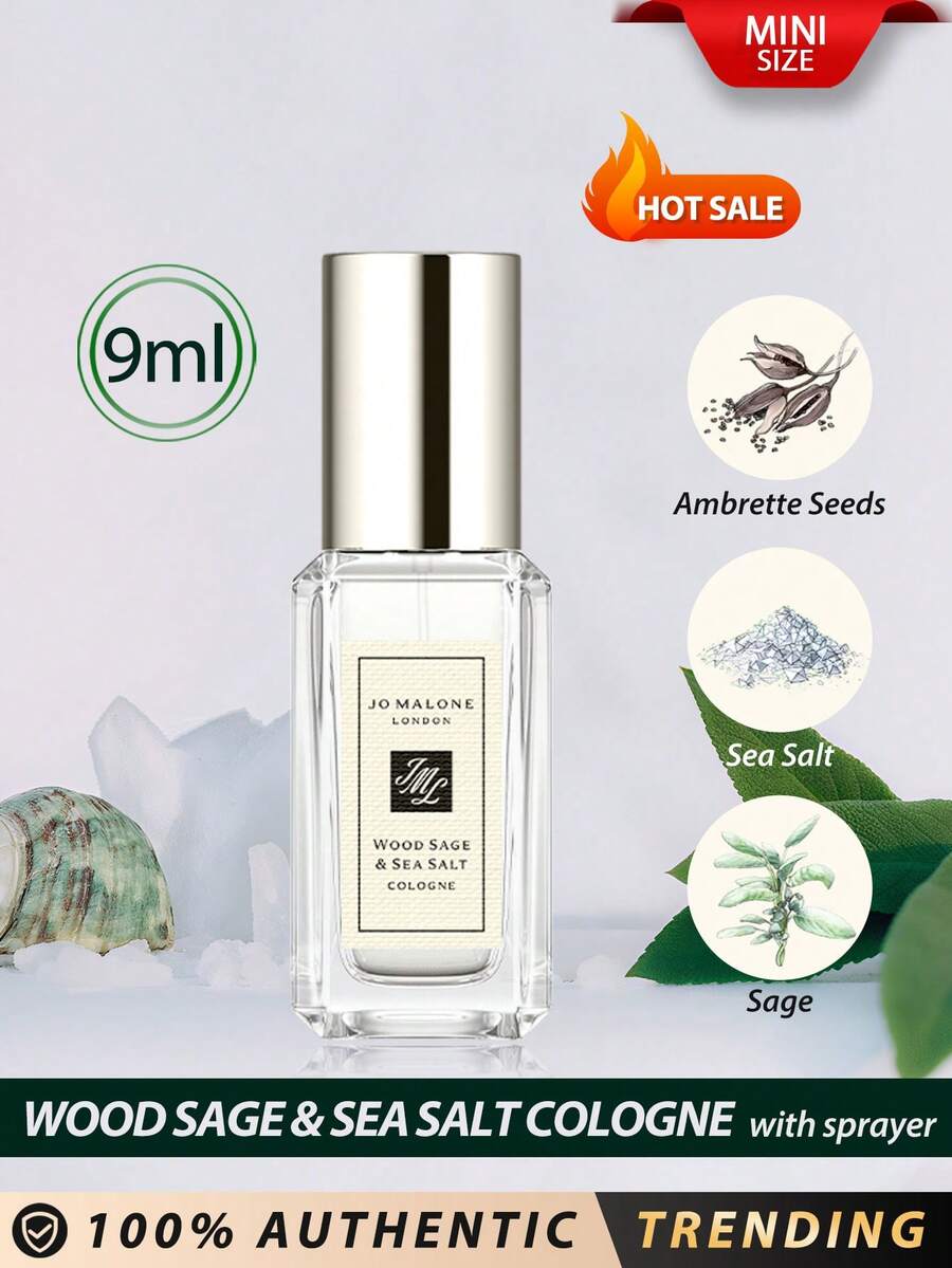 Jo Malone London [Mini] Wood Sage & Sea Salt Cologne 9ml  / Top - Ambrette Seeds & Heart - Sea Salt & Base - Sage / Breathe In The Bracing Air Of The British Coast. The Windswept Shore Alive With Sea Salt And The Mineral Scent Of Rugged Cliffs. Immersed In Wild Waters, The Sound Of Breaking Waves Heightening The Senses. The Natural Beauty Of The British Isles Inspires A Fresh Woody Scent. - Wood Sage & Sea Salt Cologne 9ml - 查看 1