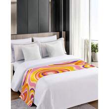 Abstract Marble Bed Runner Scarf King Size Luxury Bed Throw Runners Scarves For Twin Full Queen King Foot Of Bed Bedroom Hotel Wedding Room Decoration Modern Rainbow Colorful Marbling 94x20 - Texturesab9338 - View 4
