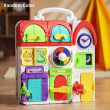 Baby Busy Board Early Learning Educational Toy, Montessori Busy House, Suitable For Boys & Girls, Christmas Gift (Color Random)