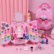 Set de cosméticos para niñas con bolsa de maquillaje realista, kit de colección de maquillaje de bolso de fiesta, conjunto de disfraz para niños, regalo de cumpleaños/festividad - forma - Ver 15