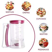 Pancake Batter Dispenser - Kitchen Must Have Tool For Perfect Pancakes, Cupcake, Waffle, Muffin Mix, Cake & Crepe , Gift - Pancake Griddle Maker With Measuring Label (Purple) - Màu tím - Xem 9