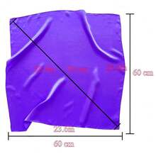 Lastclream Chiffon Square Neck Scarves For Women Handkerchief Retro Satin Ribbon Scarf For Hair Wrapping 23.6inch 26inch,23.6inchRibbon-Purple - 23.6吋絲帶-紫色 - 查看 4