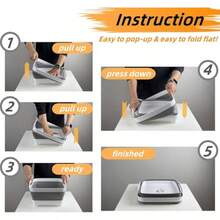 TYUI Collapsible Dish Basin 2.4 Gal 9L Foldable Wash Basin With Drain Plug Portable Dish Tub Space Saving Multiuse Sink Tub For Baby Bottles Fruit Vegetable Kitchen Laundry Picnic Camping (Gray) - 灰色的 - 查看 4