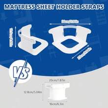 Bed Sheet Holder with Lock Strips Sujetador de sábanas antideslizante para sábanas ajustables de esquina de fácil instalación Blanco - blanco - Ver 4