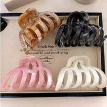 1pc Women Clips Back Of Head Shark Clip Hair Grab Clip Large Hairpin Clip Headgear - Mực hồng - Xem 4
