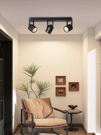 Nueva luz empotrada LED giratoria y plegable, luz de techo decorativa interior, accesorio de iluminación enfocada, fuente de luz integrada, blanco cálido/neutro/frío/ajustable de tres colores, adecuada para uso doméstico de 220V, dormitorio, sala de estar, pasillo, armario, tienda, escenario, galería, restaurante, bar